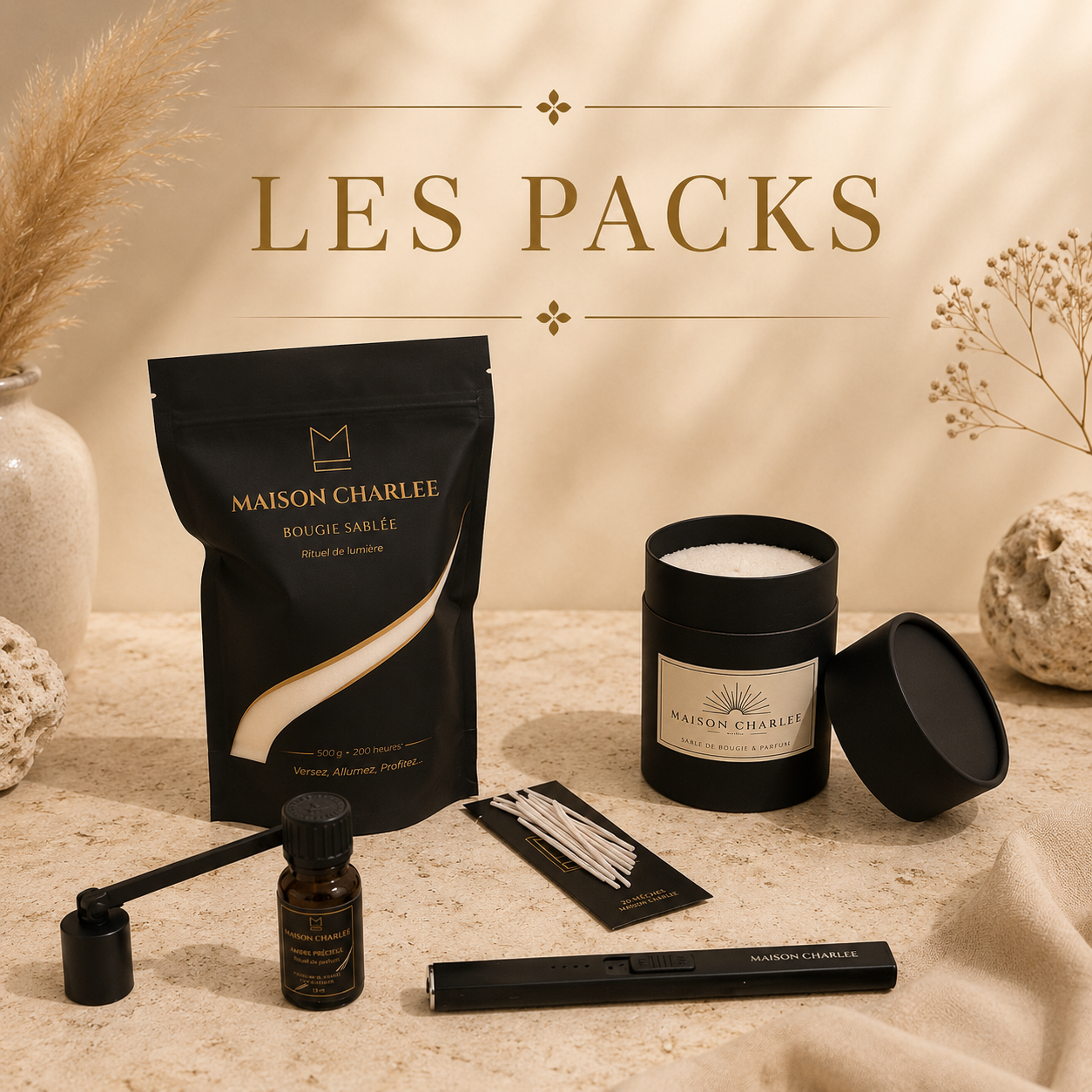 Packs bougies sablées