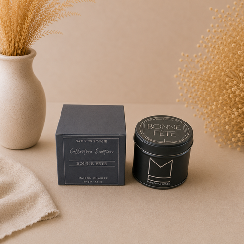 Bougie cadeau bonne fête végétale boîte métal gravée – Maison Charlee