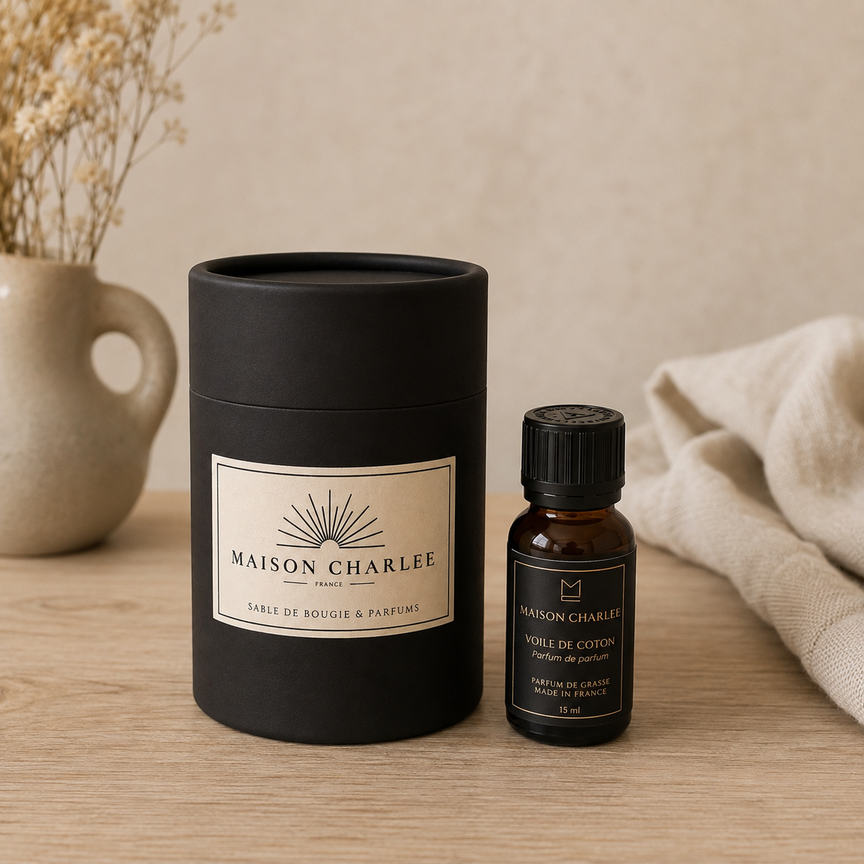     Pack Découverte Maison Charlee – bougie sablée végétale 250 g avec parfum et mèches