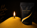 Sable de bougie Jaune Lumière Maison Charlee en cire 100 % végétale avec mèche allumée