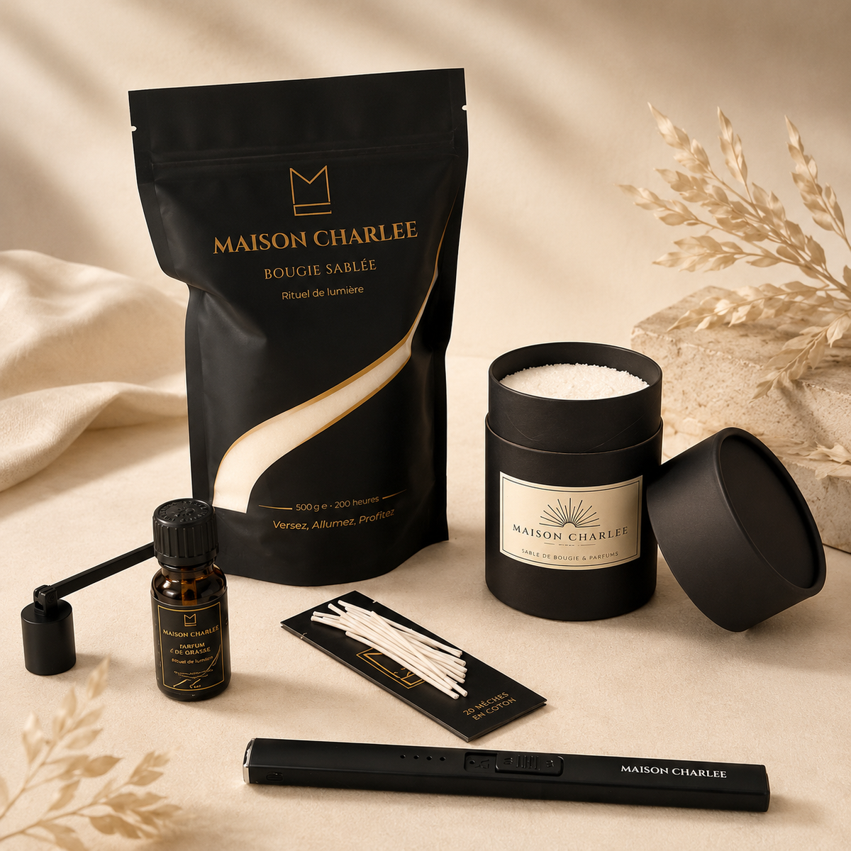 Packs bougies sablées Maison Charlee