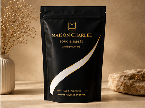 Bougie sablée Blanc Pur | 250 g & 500 g – Maison Charlee