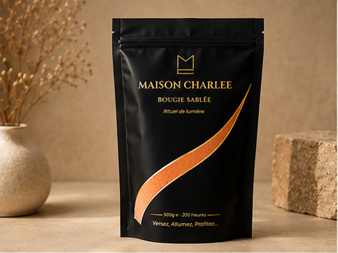 Bougie sablée Orange Ambre | 250 g & 500 g – Maison Charlee