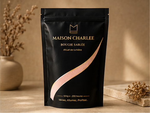 Bougie sablée Rose Sablée | 250 g & 500 g – Maison Charlee