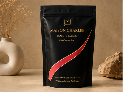Vela arenada Rojo Intenso | 250 g y 500 g – Maison Charlee