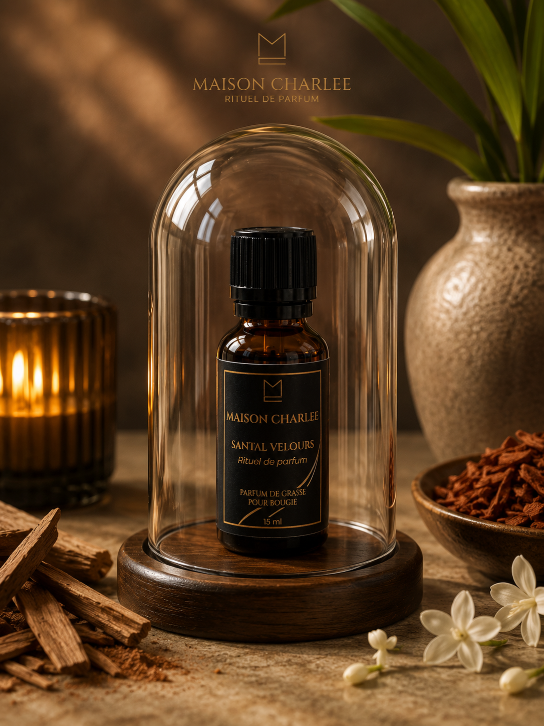Parfum pour bougie Santal Velours Maison Charlee