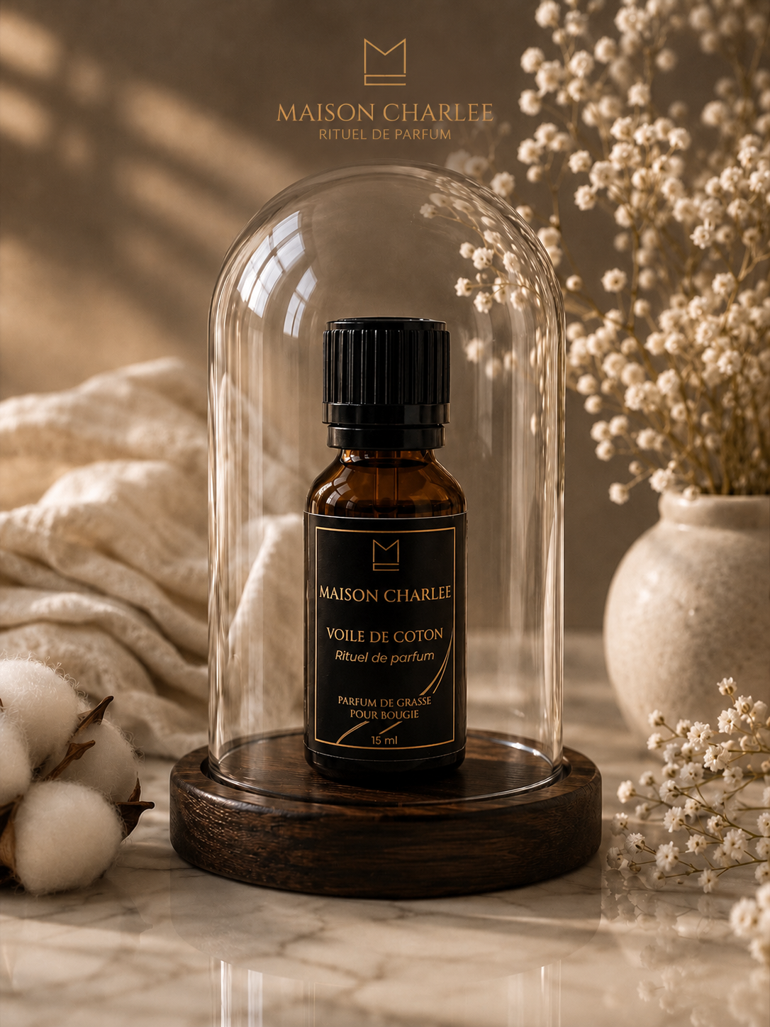 Parfum pour bougie Voile de Coton Maison Charlee